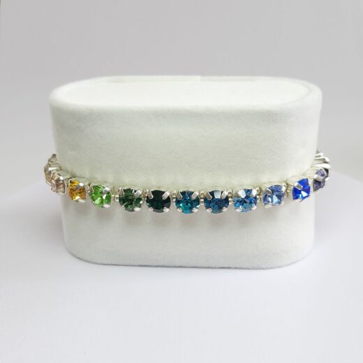 Kristall-Armband "RegenbogenZauber" silberfarben