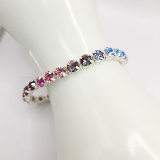 Kristall-Armband "RegenbogenZauber" silberfarben