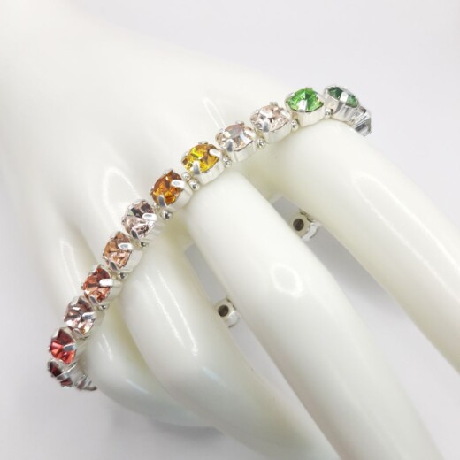 Kristall-Armband "RegenbogenZauber" silberfarben
