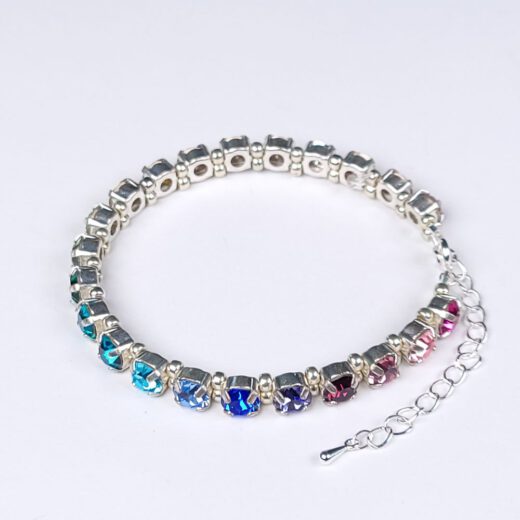Kristall-Armband "RegenbogenZauber" silberfarben