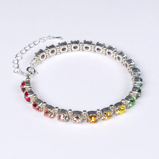 Kristall-Armband "RegenbogenZauber" silberfarben