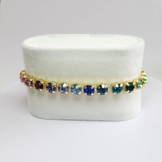 Kristall-Armband "RegenbogenZauber" goldfarben