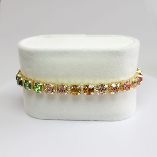 Kristall-Armband "RegenbogenZauber" goldfarben
