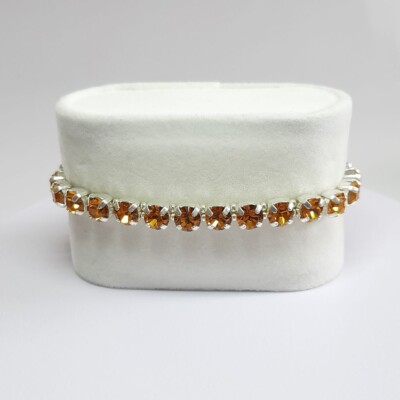 Kristall-Armband „Topas“ silberfarben