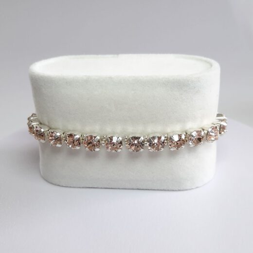 Kristall-Armband "Goldquartz" silberfarben