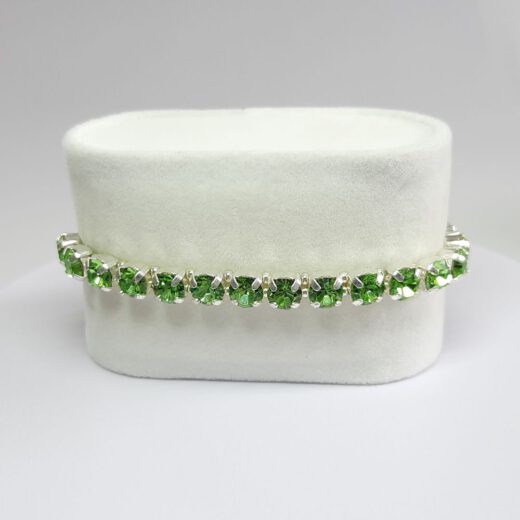 Kristall-Armband "Peridot" silberfarben