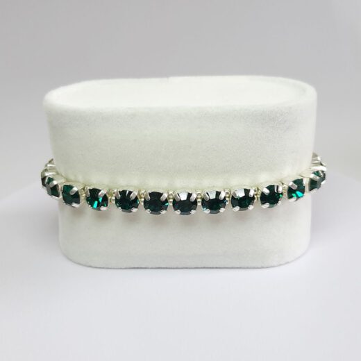 Kristall-Armband "Smaragd" silberfarben