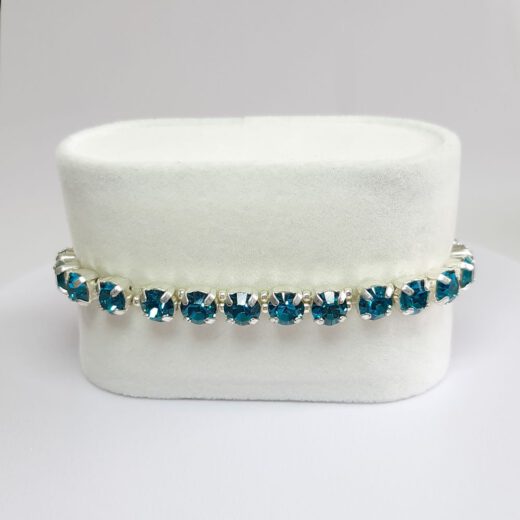 Kristall-Armband "Blauer Zirkon" silberfarben