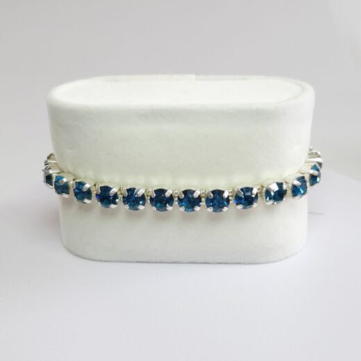 Kristall-Armband "Indigolith" silberfarben