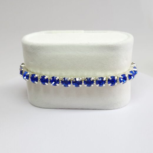 Kristall-Armband "Saphir" silberfarben