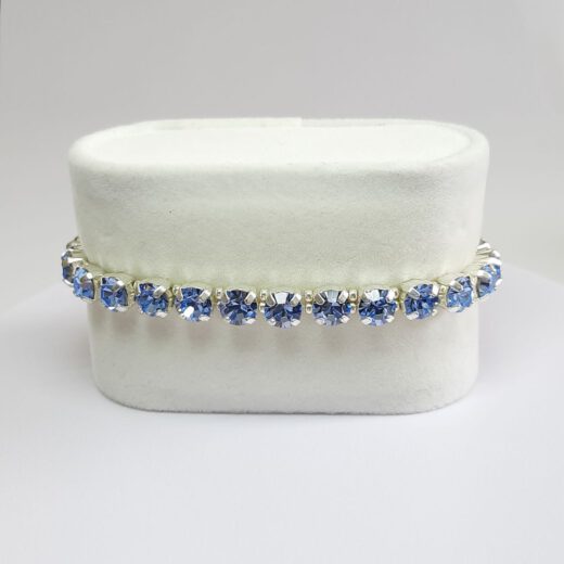 Kristall-Armband "Heller Saphir" silberfarben