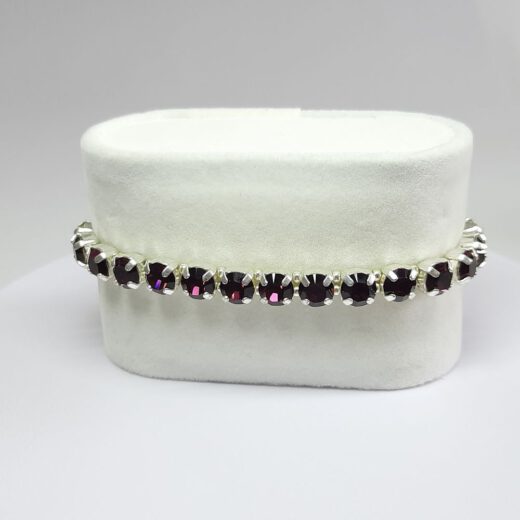 Kristall-Armband "Amethyst" silberfarben