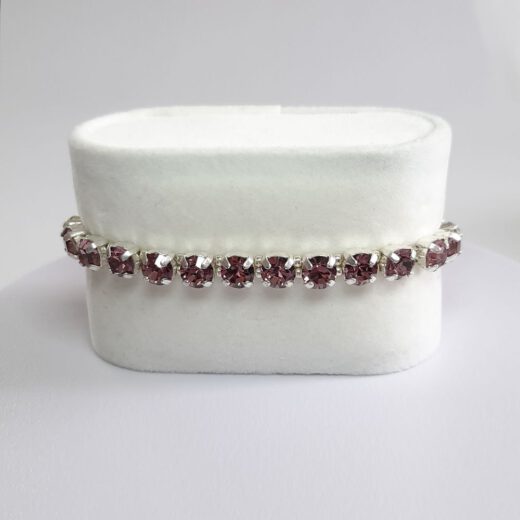 Kristall-Armband "Heller Amethyst" silberfarben