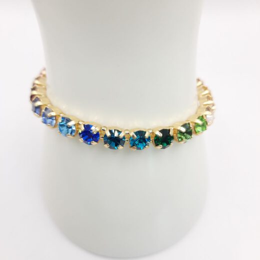Kristall-Armband "RegenbogenZauber" goldfarben