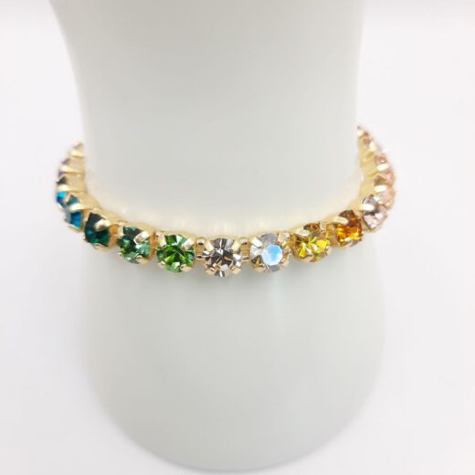 Kristall-Armband "RegenbogenZauber" goldfarben
