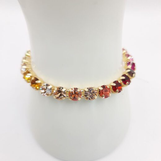Kristall-Armband "RegenbogenZauber" goldfarben