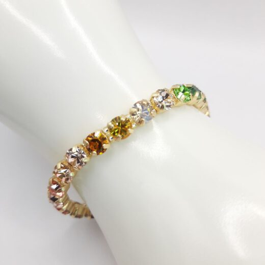 Kristall-Armband "RegenbogenZauber" goldfarben