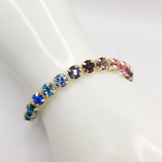 Kristall-Armband "RegenbogenZauber" goldfarben