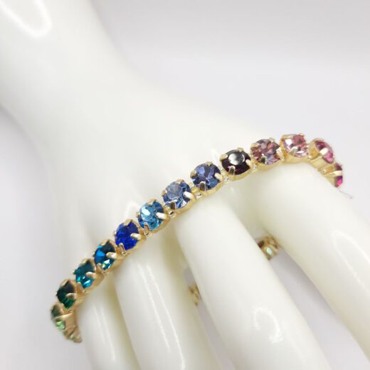 Kristall-Armband "RegenbogenZauber" goldfarben