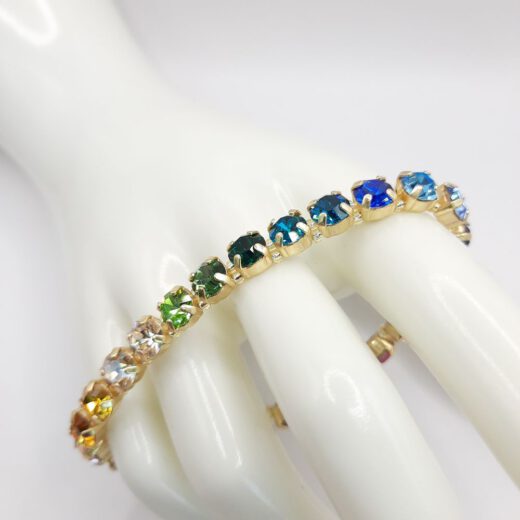 Kristall-Armband "RegenbogenZauber" goldfarben