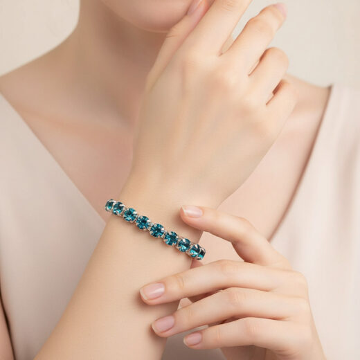 Kristall-Armband Blauer Zirkon silber