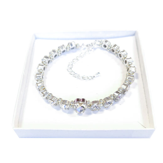 Kristall-Armband „Diamond Heart“ silberfarben