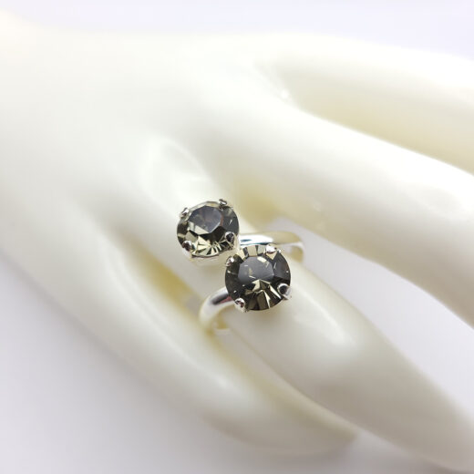 Kristall-Ring MondZauber silberfarben