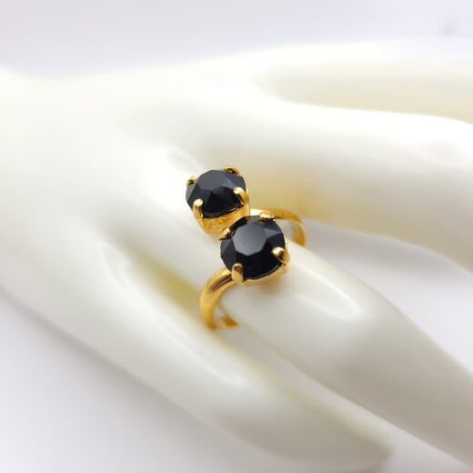 Kristall-Ring NachtZauber goldfarben