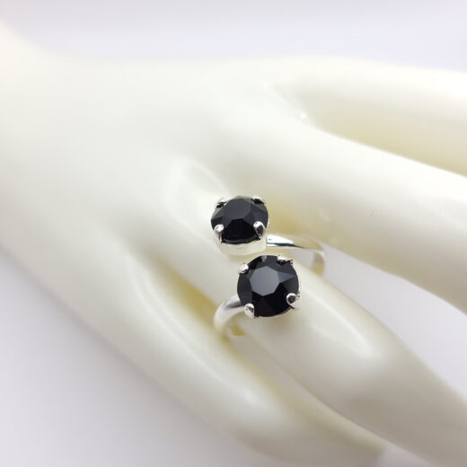 Kristall-Ring NachtZauber silberfarben