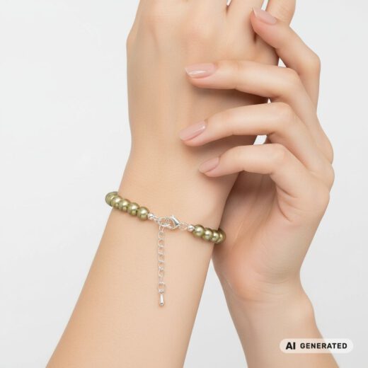 Perlen-Armband Pearl Effect Light Green - KI-generiert
