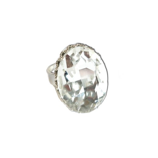 Wunsch-Ring Bergkristall silber 25x18mm