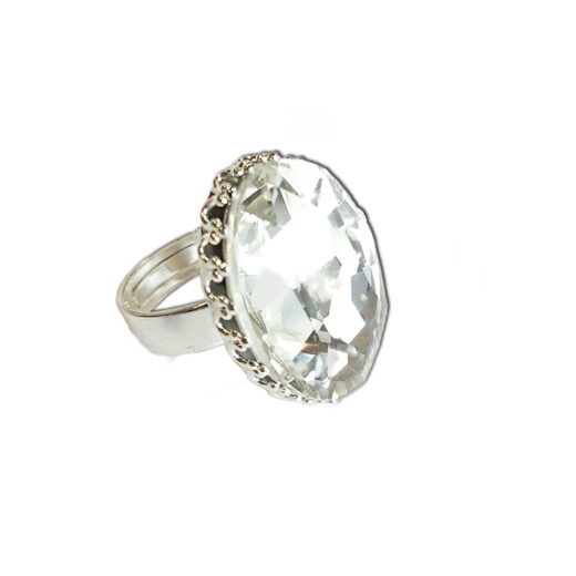Wunsch-Ring Bergkristall silber 25x18mm