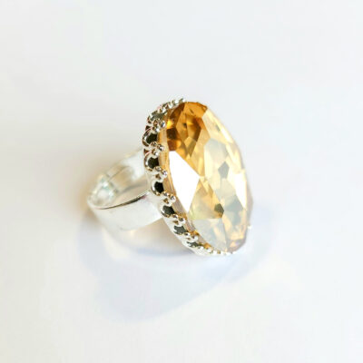Wunsch-Ring „Citrin“ silberfarben