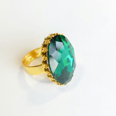 Wunsch-Ring „Smaragd“ goldfarben