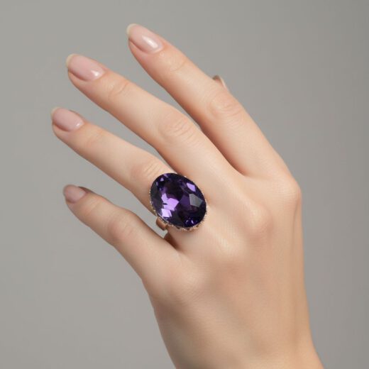 Kristall-Ring Amethyst silber