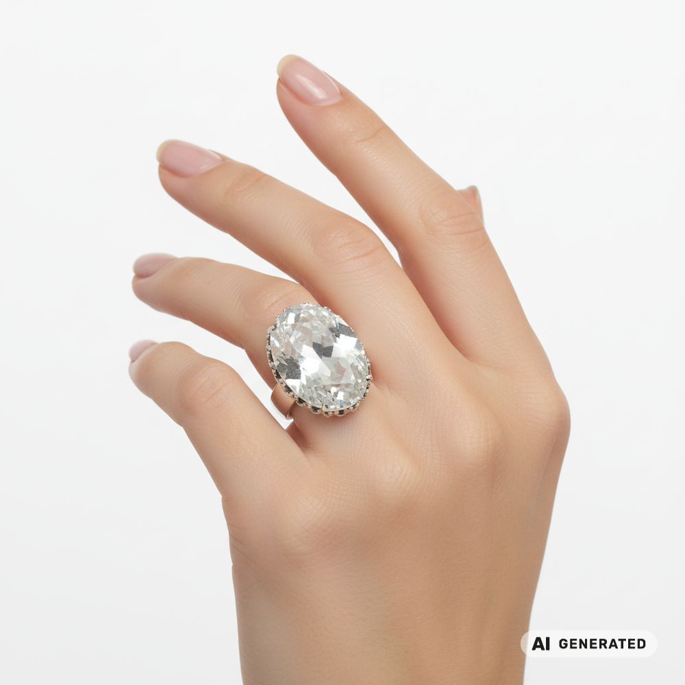 Kristall-Ring Bergkristall silber - KI-generiert