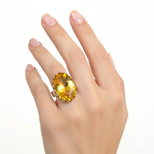 Kristall-Ring Topas silber