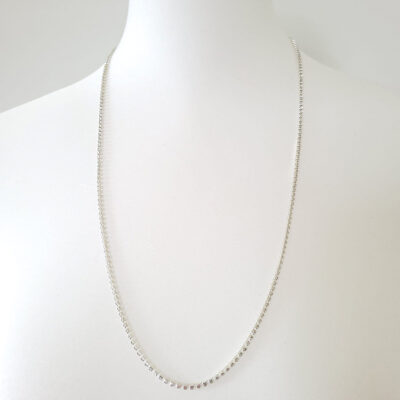 Kristall-Kette „Sonnenstrahl“ Kristalle 2mm silberfarben