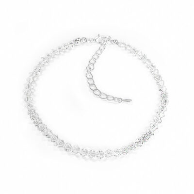 Kristallperlen-Armband „Morgentau“ Ø 4mm silberfarben