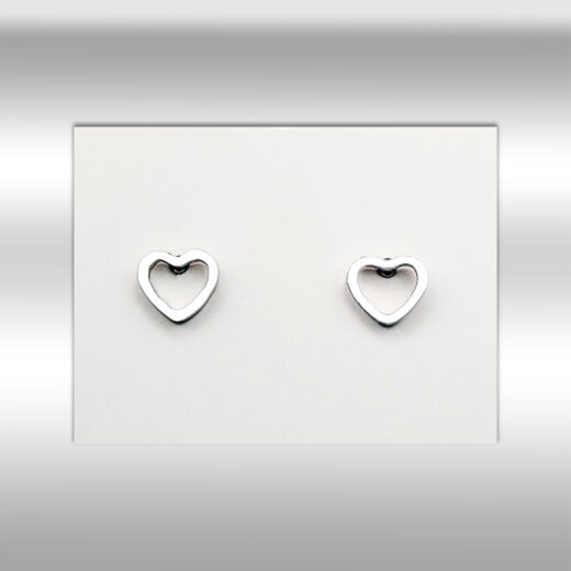Edelstahl-Ohrstecker Herz silber