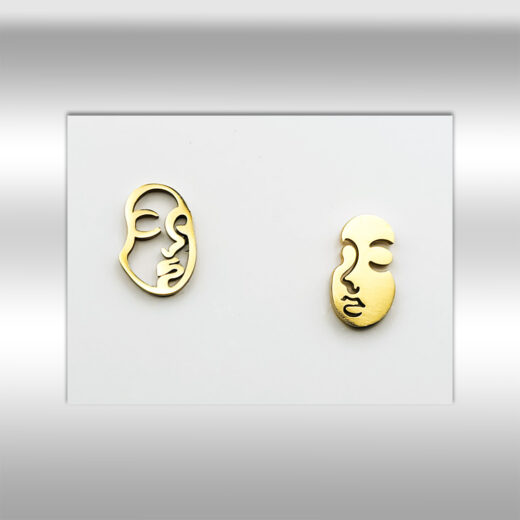 Edelstahl-Ohrstecker Maske gold