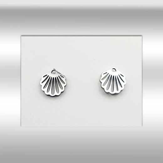 Edelstahl-Ohrstecker Muschel silber