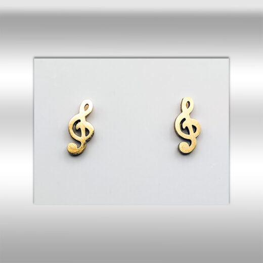 Edelstahl-Ohrstecker Notenschlüssel gold