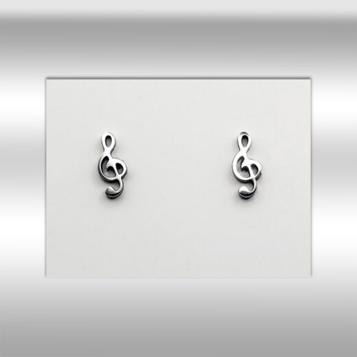 Edelstahl-Ohrstecker Notenschlüssel silber