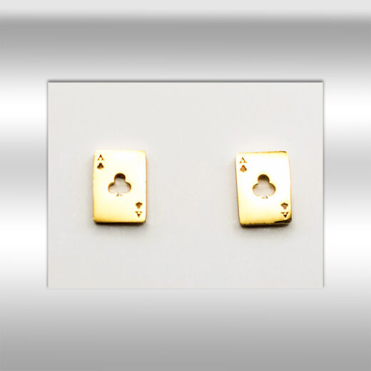 Edelstahl-Ohrstecker Pik As gold