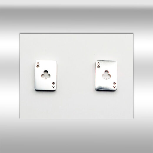 Edelstahl-Ohrstecker Pik As silber