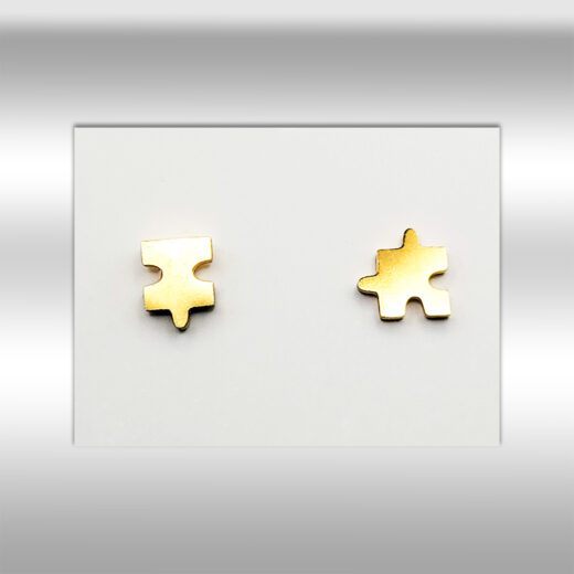 Edelstahl-Ohrstecker Puzzle gold