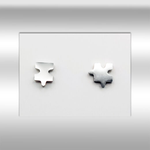 Edelstahl-Ohrstecker Puzzle silber