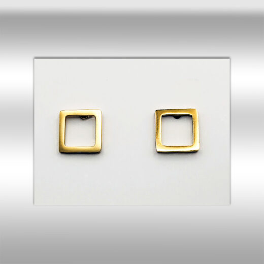 Edelstahl-Ohrstecker Quadrat gold