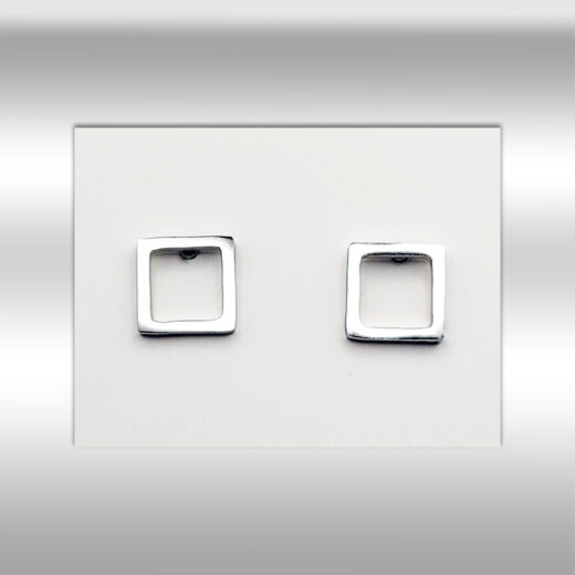 Edelstahl-Ohrstecker Quadrat silber
